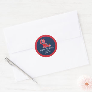 Universiteit van Mississippi OLE Miss Script Ronde Sticker