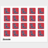 Universiteit van Mississippi | OLE Miss Script Vierkante Sticker (Vel)