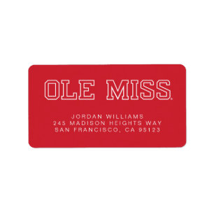 Universiteit van Mississippi   Ole Miss Wordmark Etiket