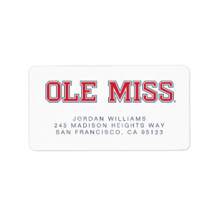 Universiteit van Mississippi Ole Miss Wordmark Etiket