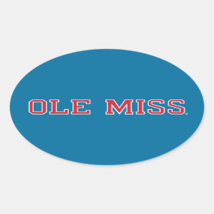 Universiteit van Mississippi Ole Miss Wordmark Ovale Sticker