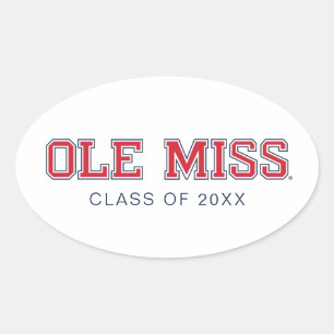 Universiteit van Mississippi Ole Miss Wordmark Ovale Sticker