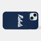 Universiteit van Mississippi | Rebels Script iPhone 15 Hoesje (Achterkant horizontaal)