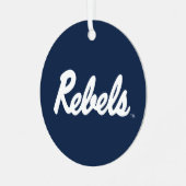 Universiteit van Mississippi | Rebels Script Metalen Ornament (Voorkant links)