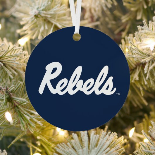 Universiteit van Mississippi | Rebels Script Metalen Ornament (Insitu)