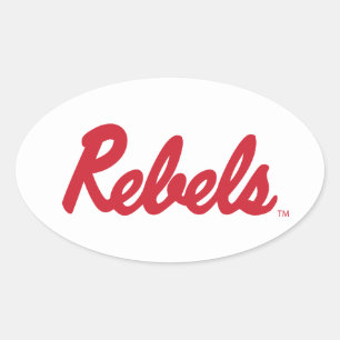Universiteit van Mississippi   Rebels Script Ovale Sticker