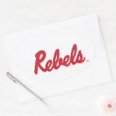 Universiteit van Mississippi | Rebels Script Ovale Sticker (Envelop)