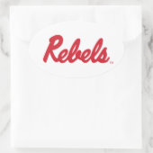 Universiteit van Mississippi | Rebels Script Ovale Sticker (Tas)
