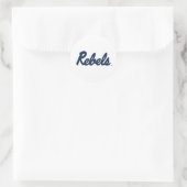 Universiteit van Mississippi | Rebels Script Ronde Sticker (Tas)