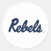 Universiteit van Mississippi | Rebels Script Ronde Sticker (Voorkant)