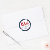 Universiteit van Mississippi | Rebels Script Ronde Sticker (Envelop)
