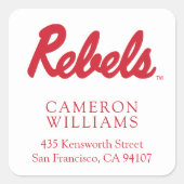 Universiteit van Mississippi | Rebels Script Vierkante Sticker (Voorkant)