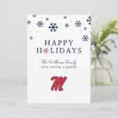 Universiteit van Mississippi | Script M Feestdagenkaart (Staand voorkant)