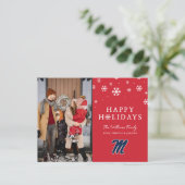 Universiteit van Mississippi | Script M Feestdagenkaart (Staand voorkant)