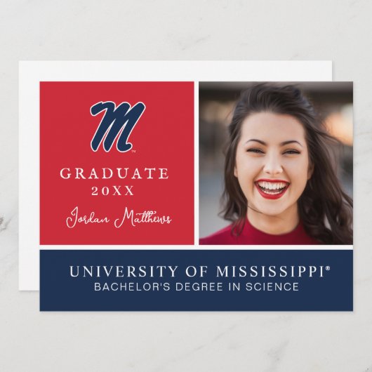 Universiteit van Mississippi | Script M Kaart (Voorkant / Achterkant)
