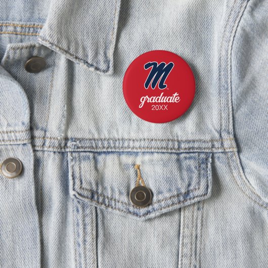 Universiteit van Mississippi | Script M Ronde Button 5,7 Cm (In situ)