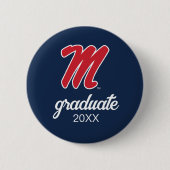 Universiteit van Mississippi | Script M Ronde Button 5,7 Cm (Voorkant)