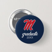 Universiteit van Mississippi | Script M Ronde Button 5,7 Cm (Voorkant /achterkant)