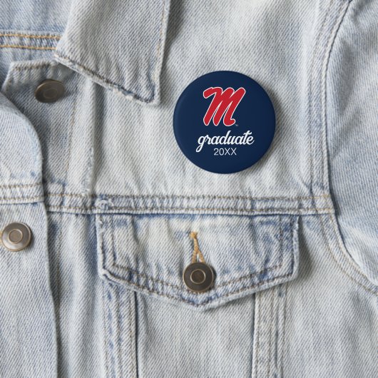 Universiteit van Mississippi | Script M Ronde Button 5,7 Cm (In situ)