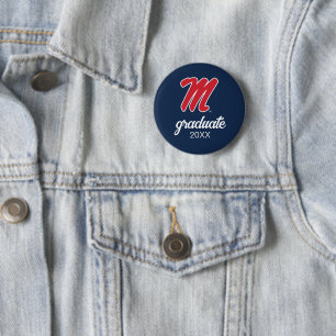 Universiteit van Mississippi Script M Ronde Button 5,7 Cm