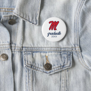Universiteit van Mississippi Script M Ronde Button 5,7 Cm