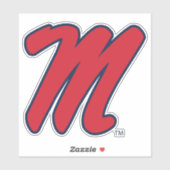 Universiteit van Mississippi | Script M Sticker (Vel)