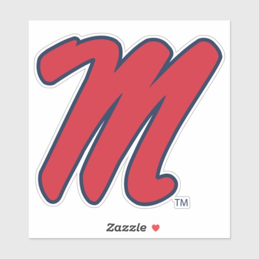 Universiteit van Mississippi | Script M Sticker (Vel)