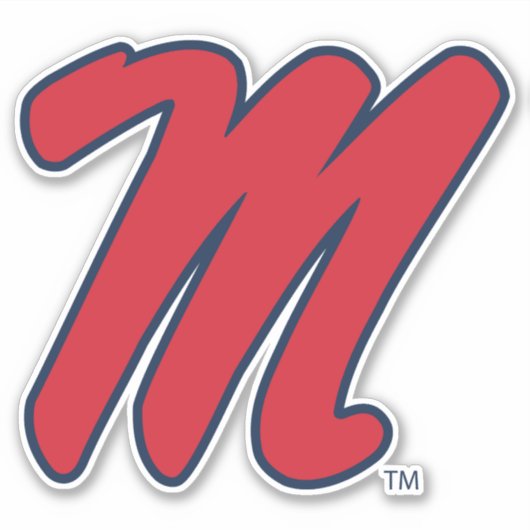 Universiteit van Mississippi | Script M Sticker (Voorkant)