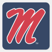 Universiteit van Mississippi | Script M Vierkante Sticker (Voorkant)