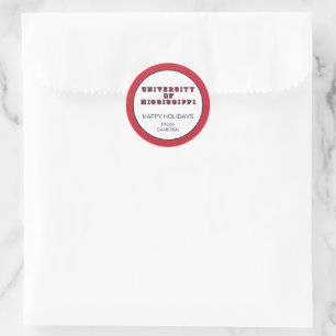 Universiteit van Mississippi   Type blok Ronde Sticker