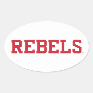 Universiteit van Mississippi   Woordmerk Rebels Ovale Sticker