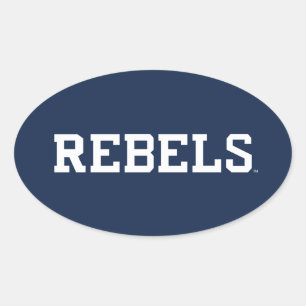 Universiteit van Mississippi   Woordmerk Rebels Ovale Sticker