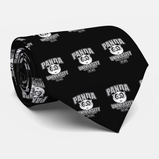 Universiteit van Panda - Grijs Stropdas (Opgerold)