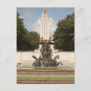 Universiteit van Texad Clock Tower. Briefkaart