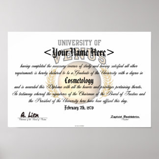 Universiteit van Venus Diploma Poster