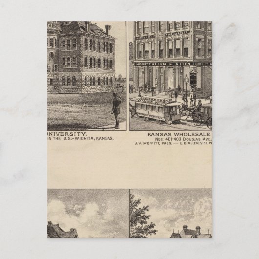 Universiteit van Wichita, Kansas Briefkaart (Voorkant)