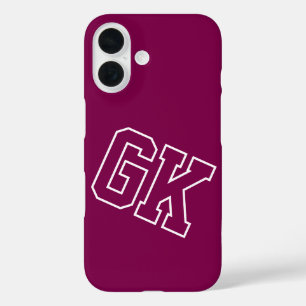 Universiteits Wijn Varsity Monogram Eerste Letters iPhone 16 Hoesje