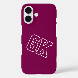 Universiteits Wijn Varsity Monogram Eerste Letters iPhone 16 Hoesje