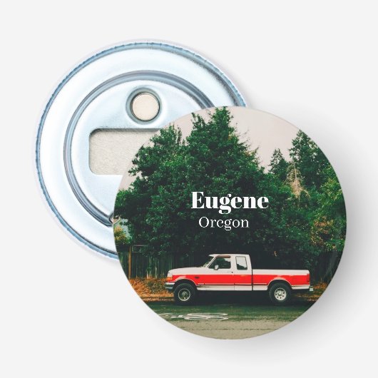 Universiteitsstad Eugene - Oregon Button Flesopener (Voorkant)