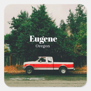 Universiteitsstad Eugene - Oregon Vierkante Sticker
