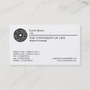 University of Life - Black Rule - Gold Card Visitekaartje