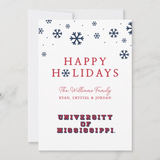 University of Mississippi | Bloktype Feestdagenkaart (Voorkant)