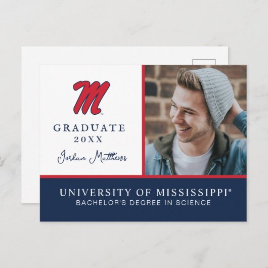 University of Mississippi | Script M Aankondigingskaart (Voorkant / Achterkant)