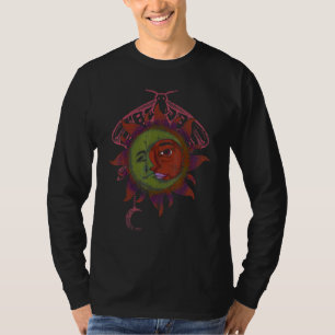 Universum Boheemse Esthetiek Boho Zon Maan Astrolo T-shirt