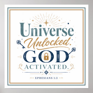 Universum Ontgrendeld God Geactiveerd Spirituele C Poster