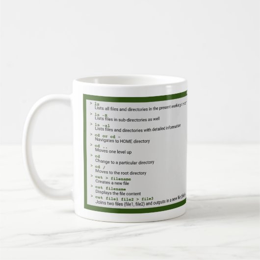Unix Basic Opdrachten Koffiemok (Links)