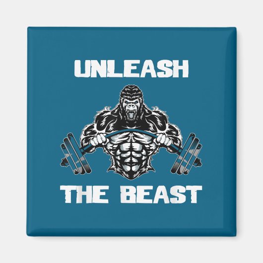 Unleahe Gorilla Bodybuilding Motivational Gift  Magneet (Voorkant)