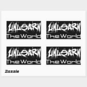 UnLearn De Wereld Zwarte Sticker (Vel)