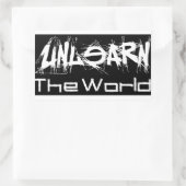 UnLearn De Wereld Zwarte Sticker (Tas)