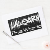 UnLearn De Wereld Zwarte Sticker (Envelop)